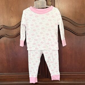 Kissy Kissy Pink & White Hedgehog Print Cotton Pajama Set